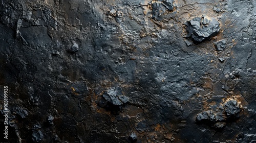 Textured dark surface featuring rough rocks and organic patterns in natural light