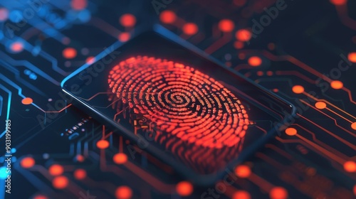 Digital wallet authentication with fingerprint scan, secure payment, mobile technology