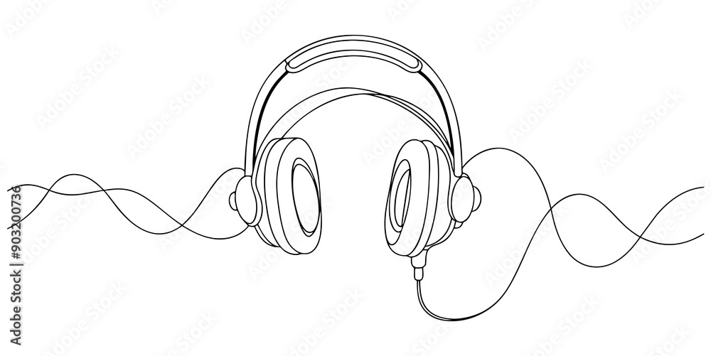 headphones on white background
