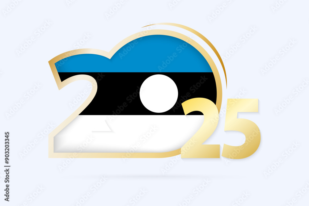 Year 2025 with Estonia Flag pattern. Year 2025 with Estonia Flag pattern.