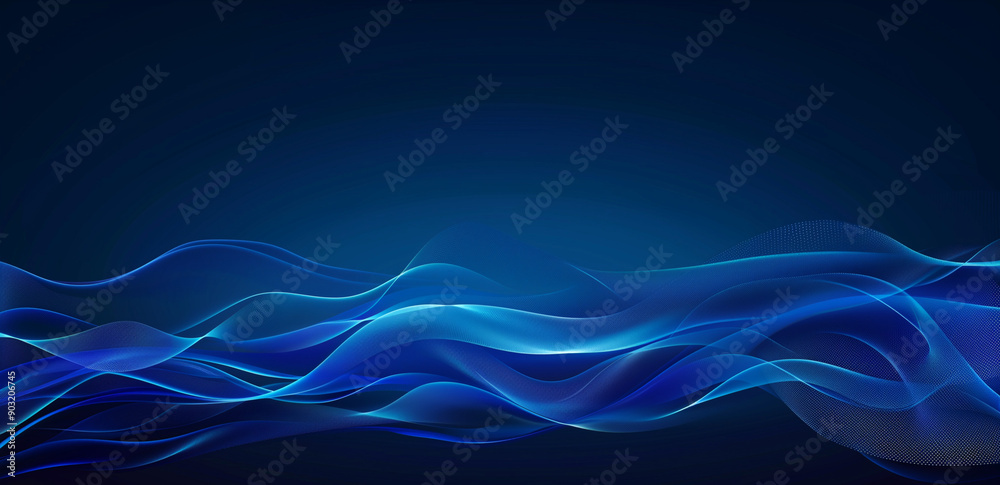 Fototapeta premium Modern abstract high speed movement Dynamic motion light trails dark blue background Futuristic technology pattern for banner poster design background concept.