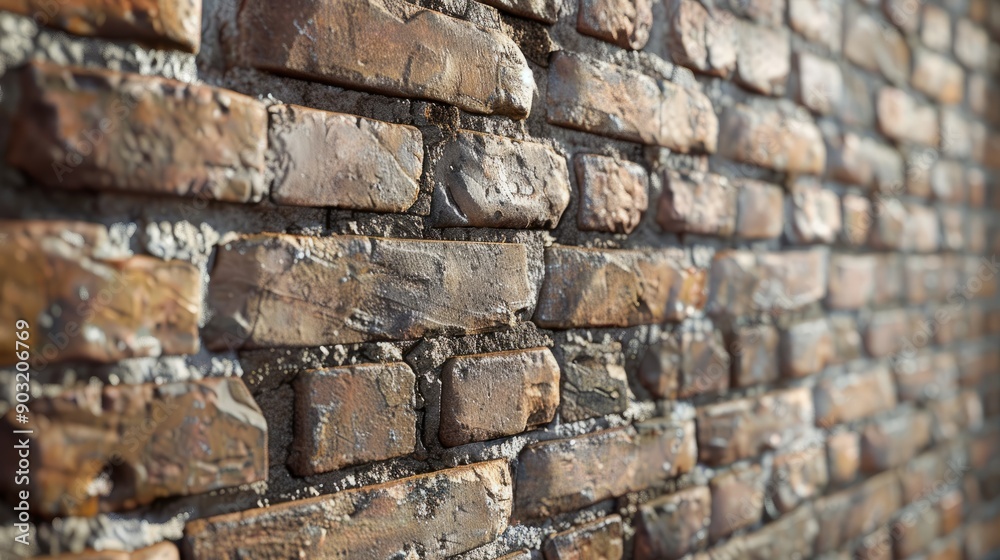 Textured brick wall detail with natural lighting Textured brick wall detail with natural lighting