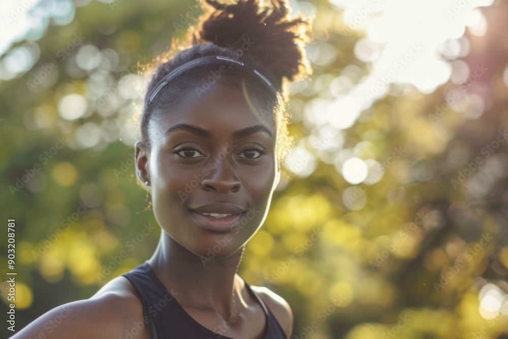 nature, running and nature portrait with a black woman in the park for exercise or cardio workout