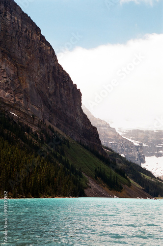 Mountain with blue lake