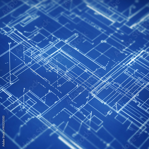 Architectural drawing: plan modern residential building / technology, industry, business