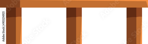 Simple wooden table with empty top surface standing on four legs