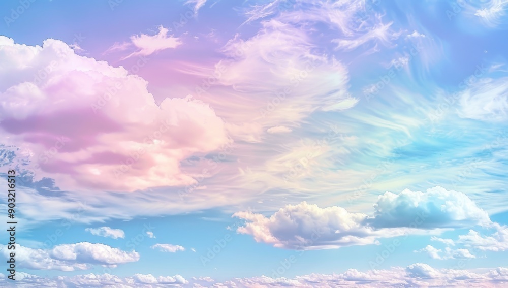 Dreamy Sky with Pastel Clouds in Cloudpunk Aesthetic, with Rainbow Colors and Pink Theme Dreamy Sky with Pastel Clouds in Cloudpunk Aesthetic, with Rainbow Colors and Pink Theme