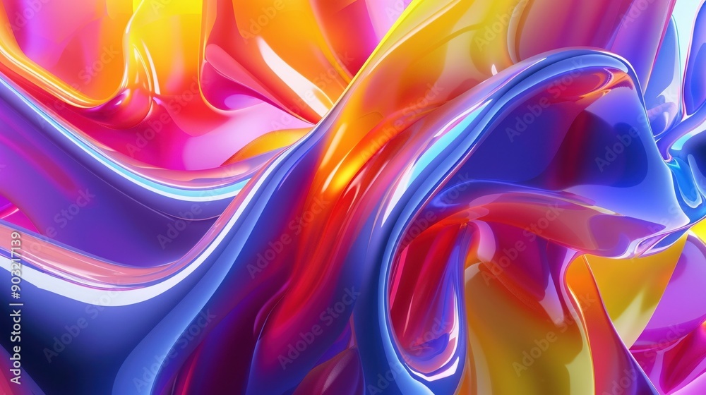 Bright 3D abstract background with contrasting colors and bright dynamic shapes. Suitable for powerful ads Promotion of outstanding activities or lively social media graphics Bright 3D abstract background with contrasting colors and bright dynamic shapes. Suitable for powerful ads Promotion of outstanding activities or lively social media graphics