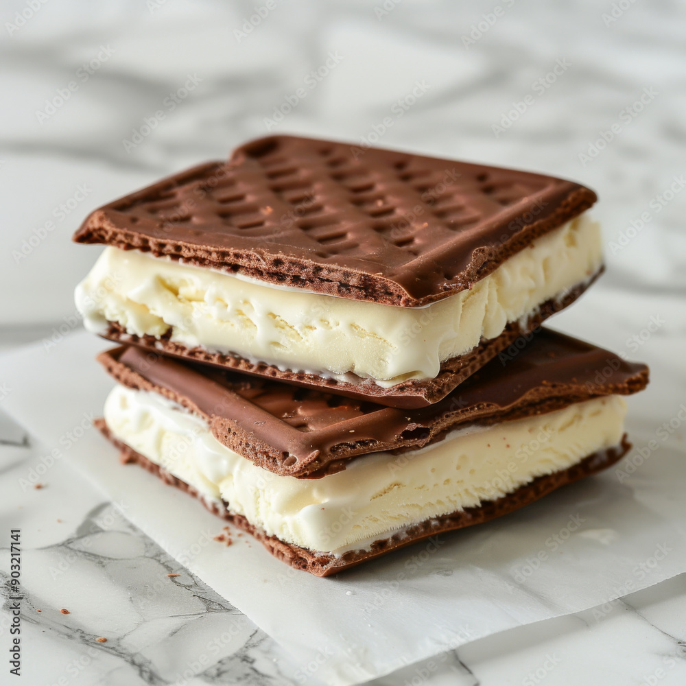 Stack of two Ice cream sandwiches Stack of two Ice cream sandwiches