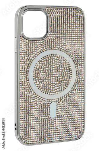 Silicone case with grainy stones for phone