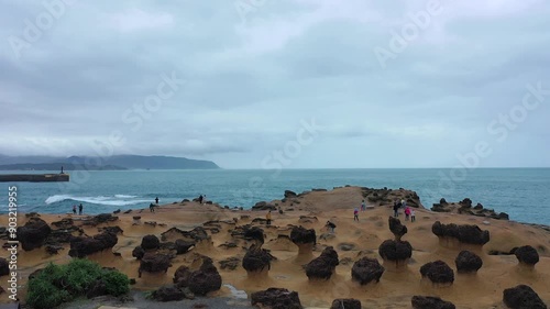 beautiful  Yehliu Geopark of Taiwan island