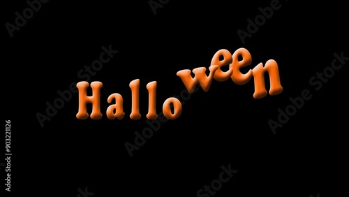 halloween 3d text animation. halloween day. 