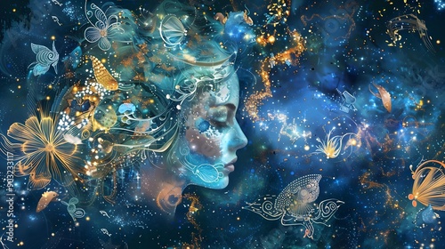 Artistic representation of the Pisces zodiac sign