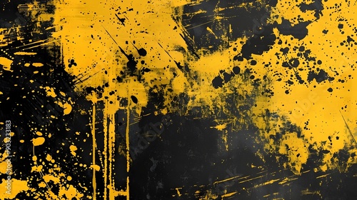 Black and Yellow abstract background with grunge effect