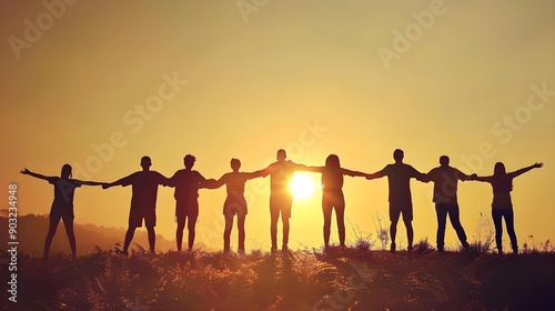 Group of people supporting each other