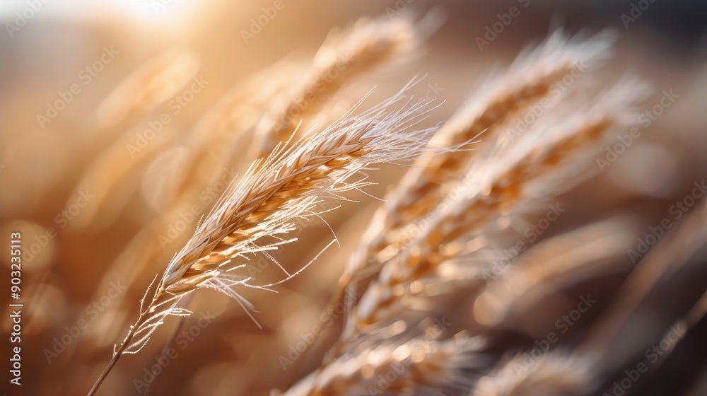 Ears of wheat capture the warm light of the setting sun in this image, creating a golden and serene scene. The gentle breeze sways the plants, invoking a sense of peace. Ears of wheat capture the warm light of the setting sun in this image, creating a golden and serene scene. The gentle breeze sways the plants, invoking a sense of peace.