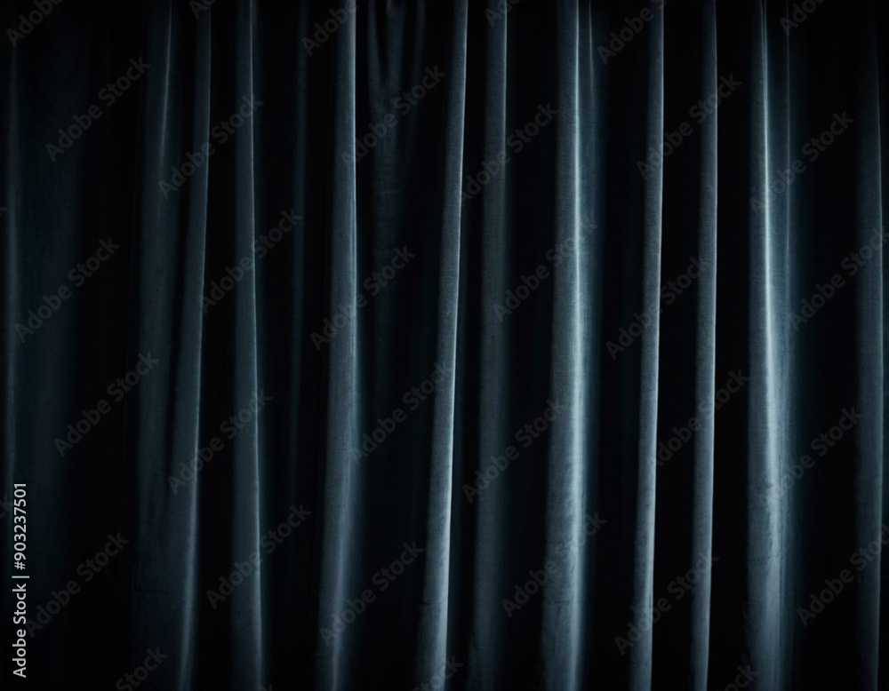 Curtain with soft smooth flowing folds. Deep black color and luxurious texture create a dramatic and elegant atmosphere. Decoration and interior design. Expensive curtain made of rich fabric. AI Curtain with soft smooth flowing folds. Deep black color and luxurious texture create a dramatic and elegant atmosphere. Decoration and interior design. Expensive curtain made of rich fabric. AI