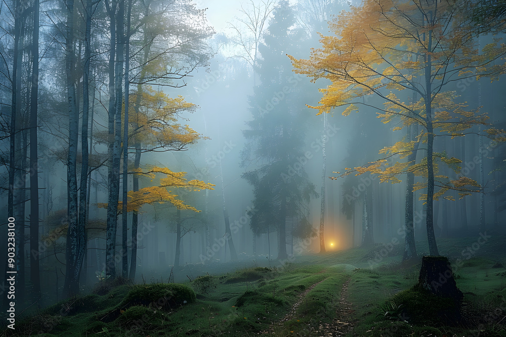 enchanting misty forest scene, serene pathway, golden autumn leaves, ethereal fog, tranquil atmosphere, ideal for nature-themed marketing, meditation, holistic wellness, landscape photography,... enchanting misty forest scene, serene pathway, golden autumn leaves, ethereal fog, tranquil atmosphere, ideal for nature-themed marketing, meditation, holistic wellness, landscape photography,...