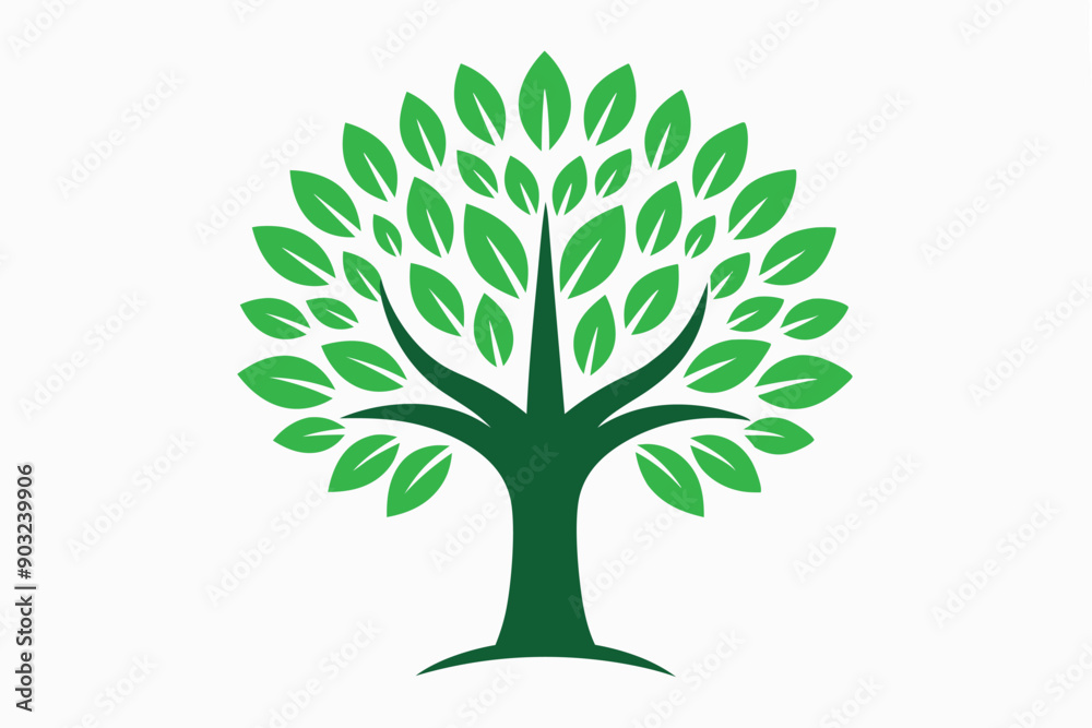 Fototapeta premium Green tree logo vector illustration 