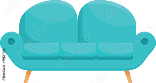 Modern blue sofa providing comfortable seating in a living room