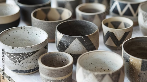 Geometric patterns in pottery and ceramics