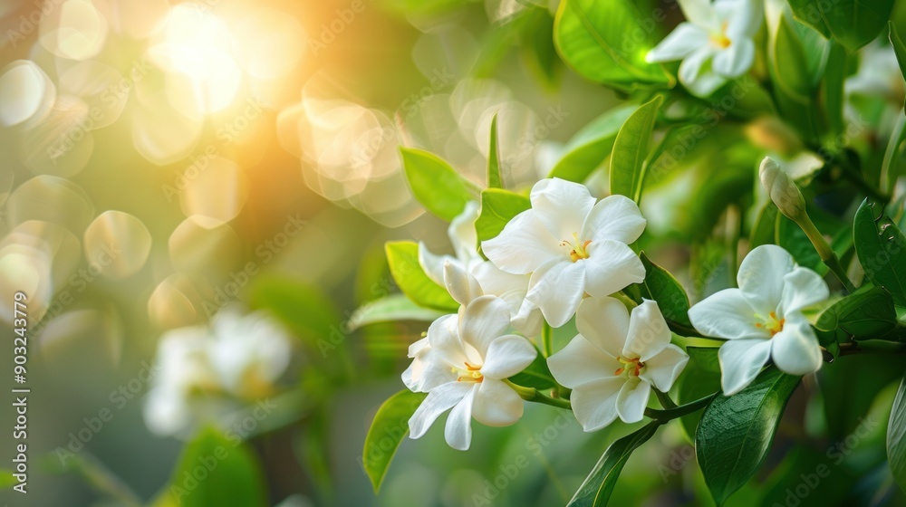 White Flowers in Sunlight