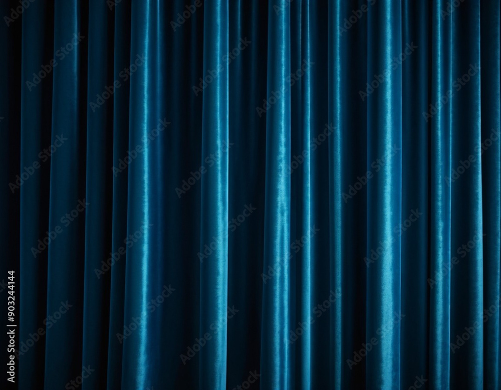 Curtain with soft smooth flowing folds. Deep blue color and luxurious texture create a dramatic and elegant atmosphere. Decoration and interior design. Expensive curtain made of rich fabric. AI Curtain with soft smooth flowing folds. Deep blue color and luxurious texture create a dramatic and elegant atmosphere. Decoration and interior design. Expensive curtain made of rich fabric. AI