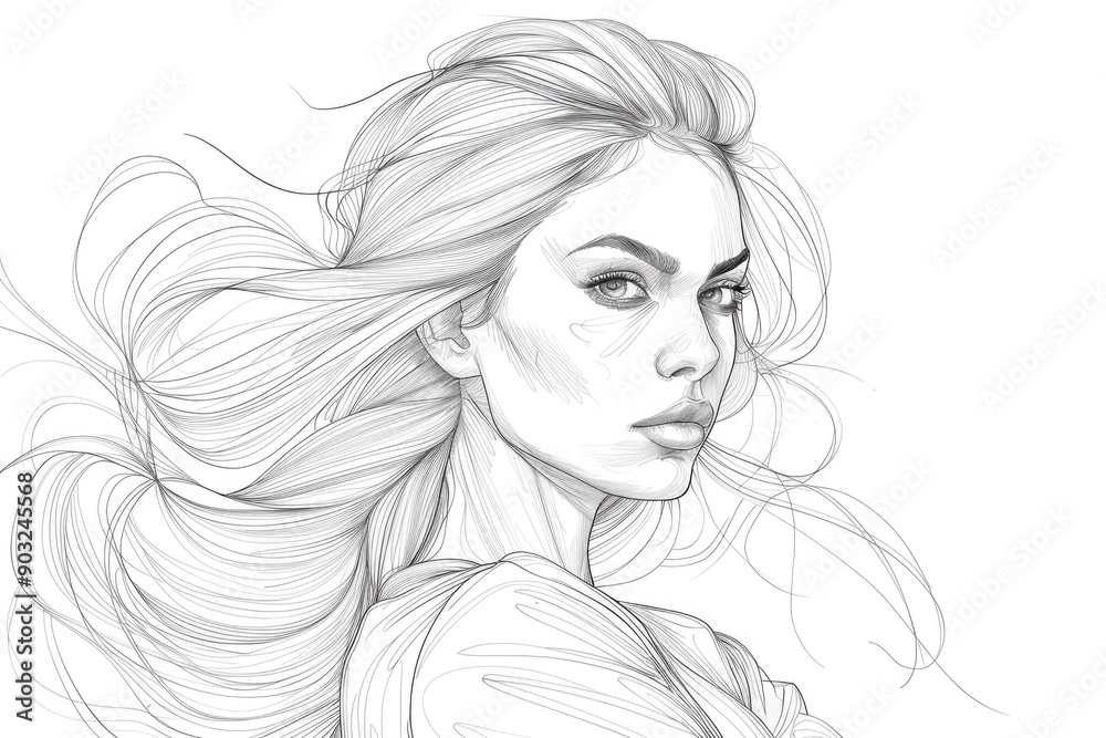 Fototapeta premium Continuous one line drawing of strong woman protesting.