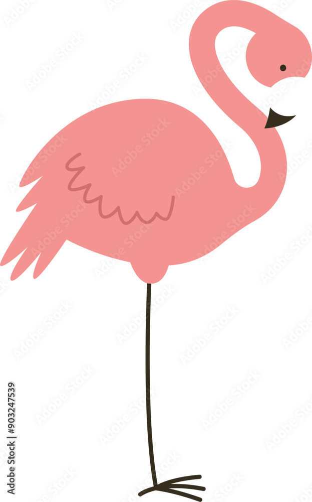 Fototapeta premium Flamingo Bird Hand Drawn