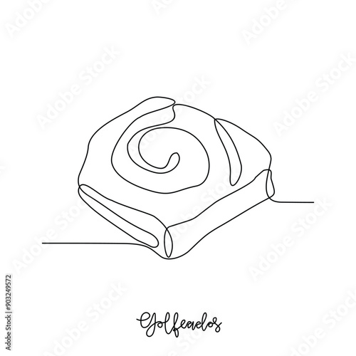 One continuous line drawing of Golfeados food vector illustration. Traditional food in simple linear style vector design concept. Traditional foods have gained global popularity in world communities. photo