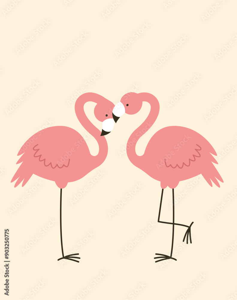 Obraz premium Flamingo Pattern Card