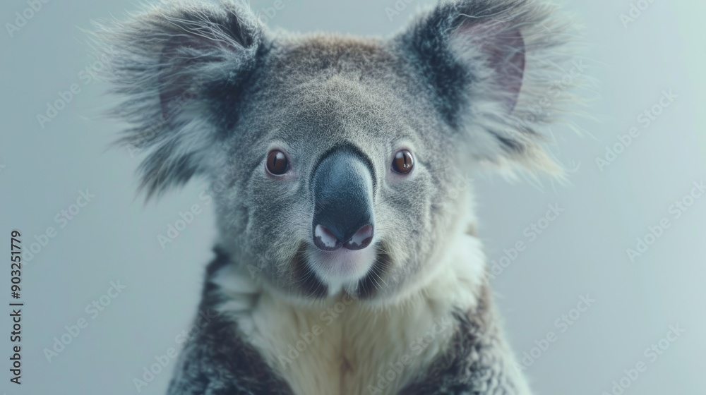 Naklejka premium Advertising podium photo of face koala