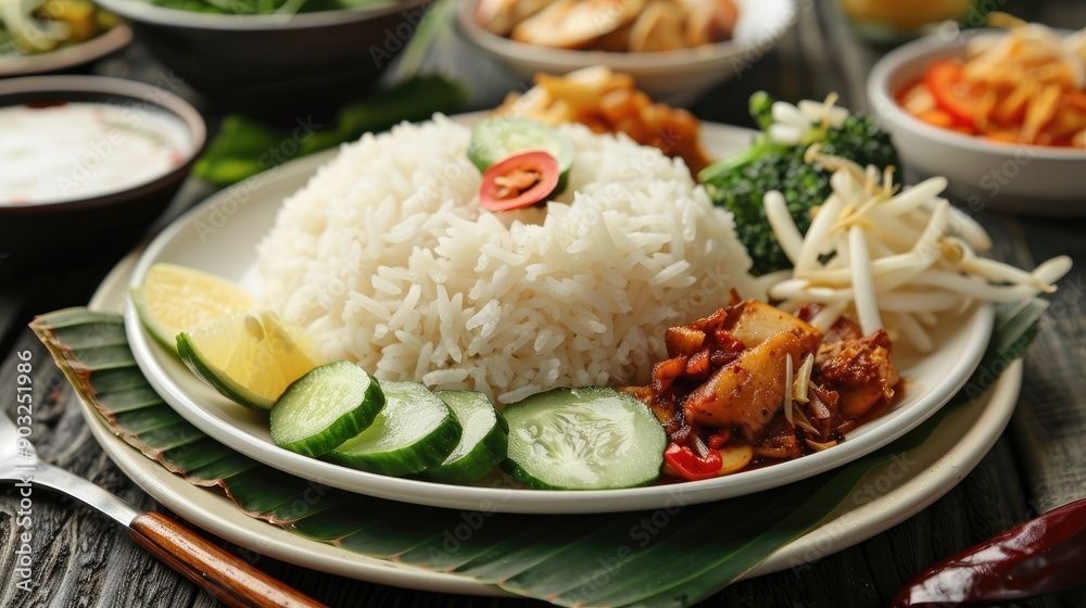 white rice indonesian main course and low calorie meal carbohydrate source white rice indonesian main course and low calorie meal carbohydrate source