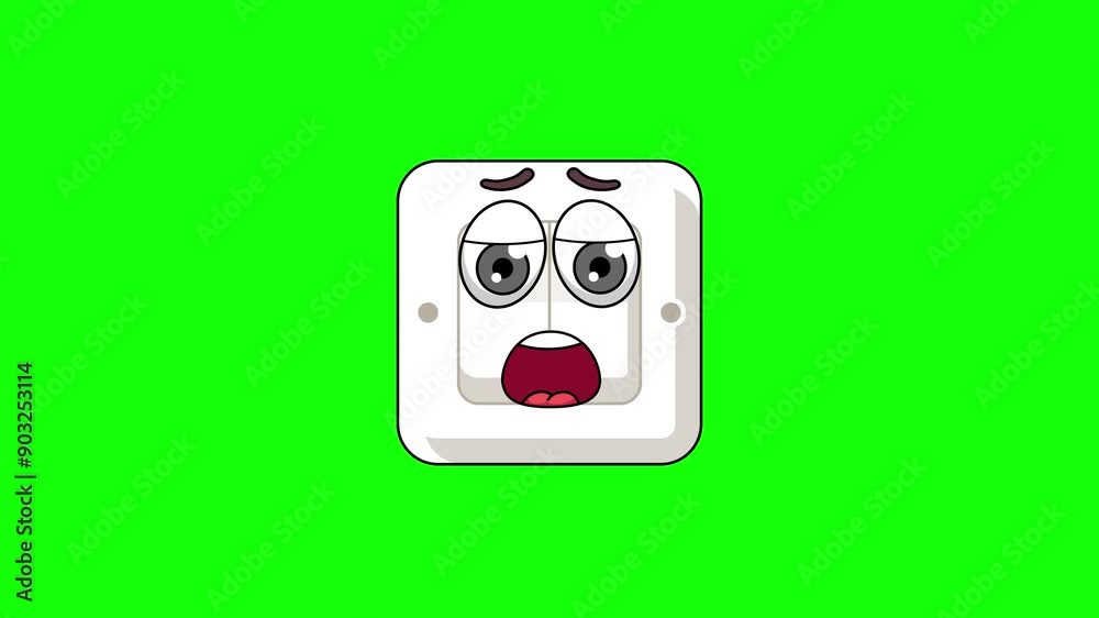 switch light cartoon with relief, exhaustion, or a sigh of disappointment face switch light cartoon with relief, exhaustion, or a sigh of disappointment face