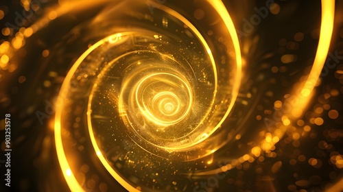 Abstract light speed motion effect in gold color