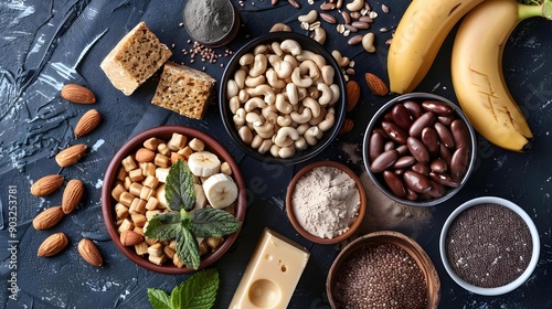 Assortment of healthy high magnesium sources