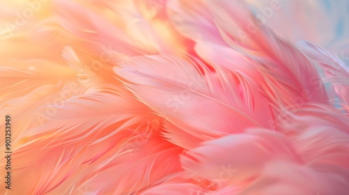 Feather texture with blurred bird chickens