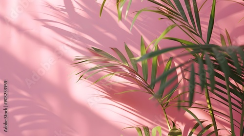Blurred shadow from palm leaves on the ground