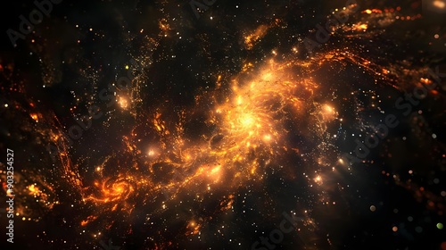 Dark and mysterious space background with glow
