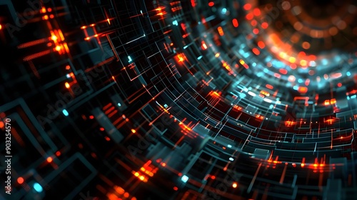 Digital geometric tech elements abstract background