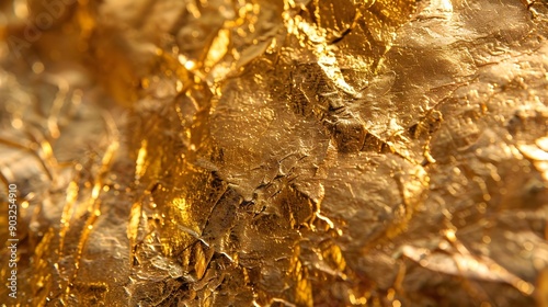 Close-up of golden metal background