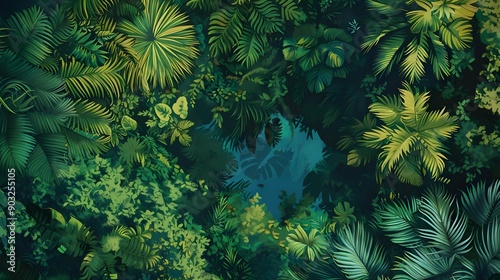 Illustration of a beautiful tropical view