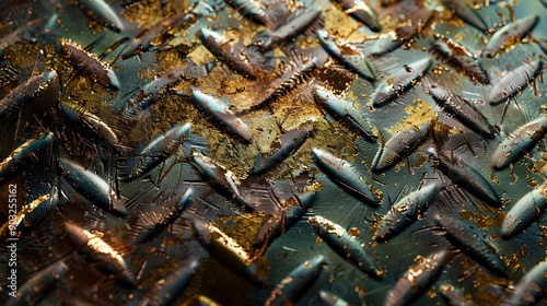 Industrial allure: Metallic textures gleaming