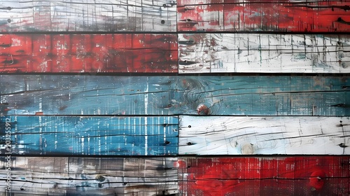 Rustic red, white, and blue wood background