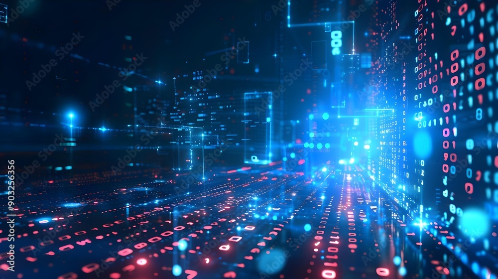 Technology background with binary computer code Technology background with binary computer code