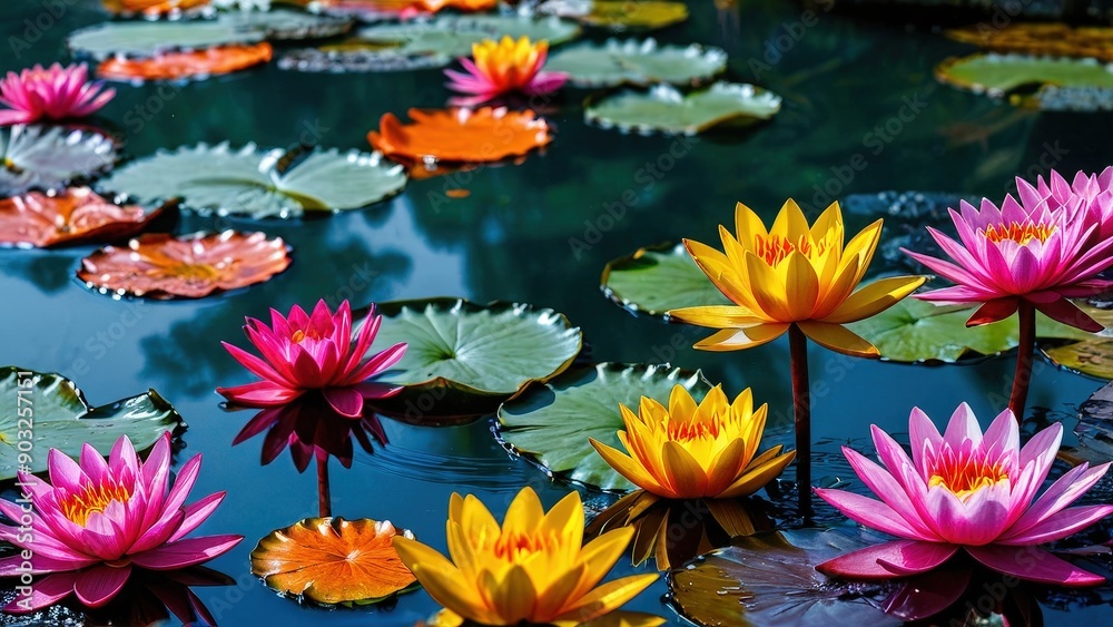 Water Lilies in Bloom. Water Lilies in Bloom.
