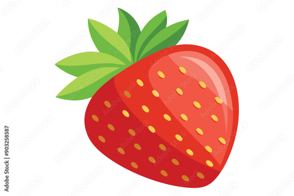 Strawberry flat vector illustration on white background. Strawberry flat vector illustration on white background.