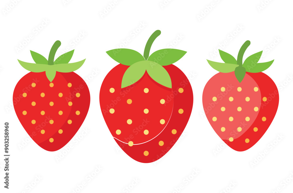 Strawberry flat vector illustration on white background. Strawberry flat vector illustration on white background.