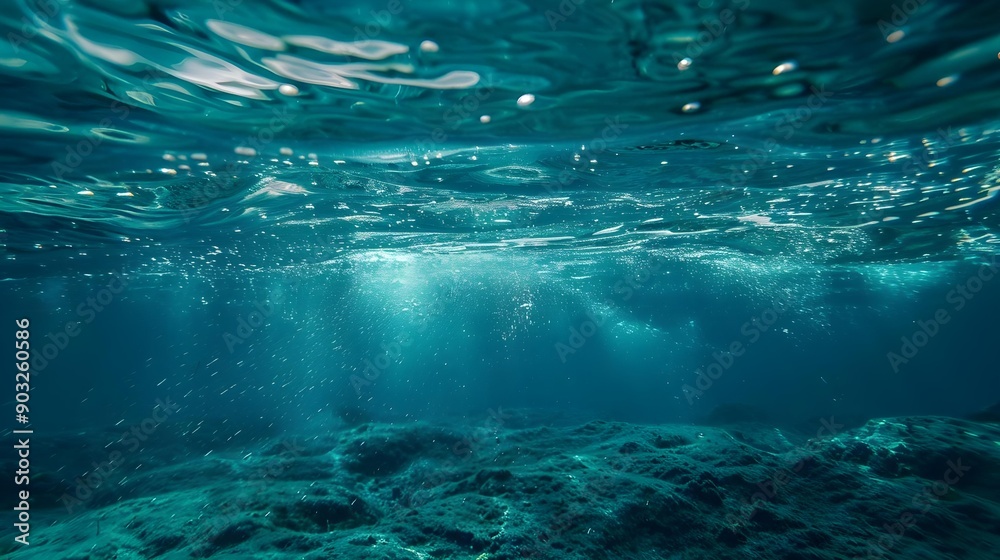 Obraz premium Underwater blue water background
