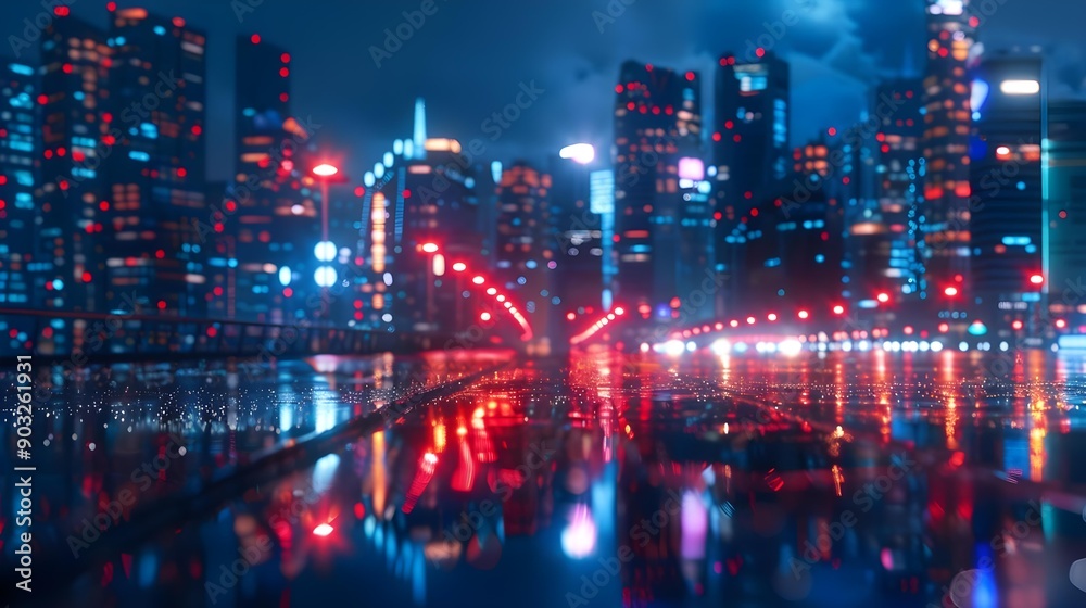 Fototapeta premium Modern background with night lighting fluorescent colors